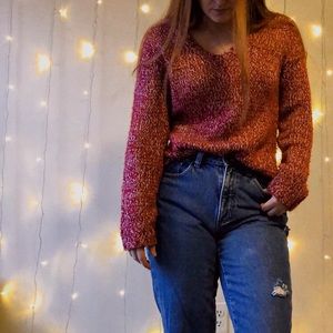 Ann Taylor Red  V-Neck Sweater